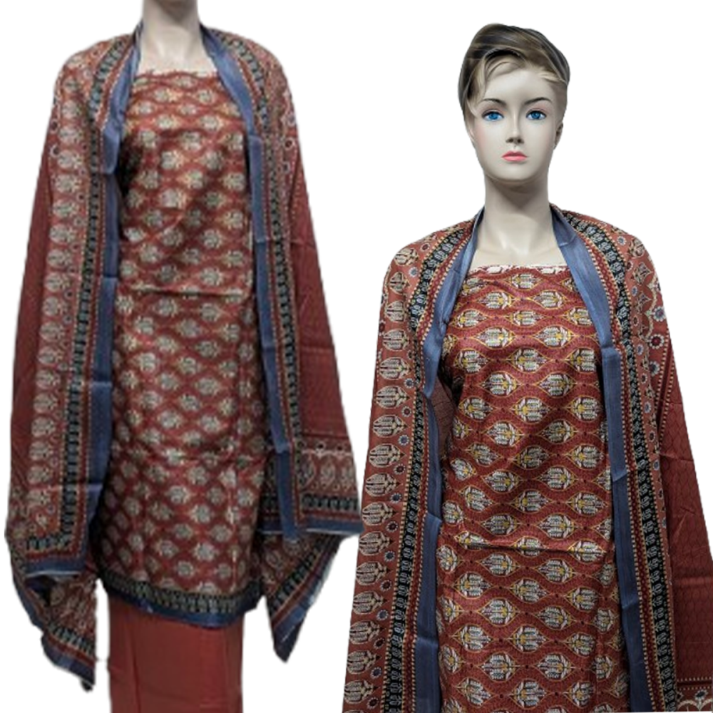 Unstitched Joypuri Cotton Pakiza Digital Print Three Piece for woman multicolor